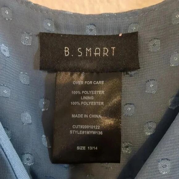 B Smart blue tie wrap dress size 13/14 - Picture 3 of 4